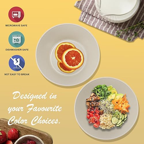 Miniatura 6 de Juego de 6 cuencos de paja de trigo, cuencos irrompibles de 50 onzas, aptos para microondas y lavavajillas, juegos de cuencos súper grandes, sin