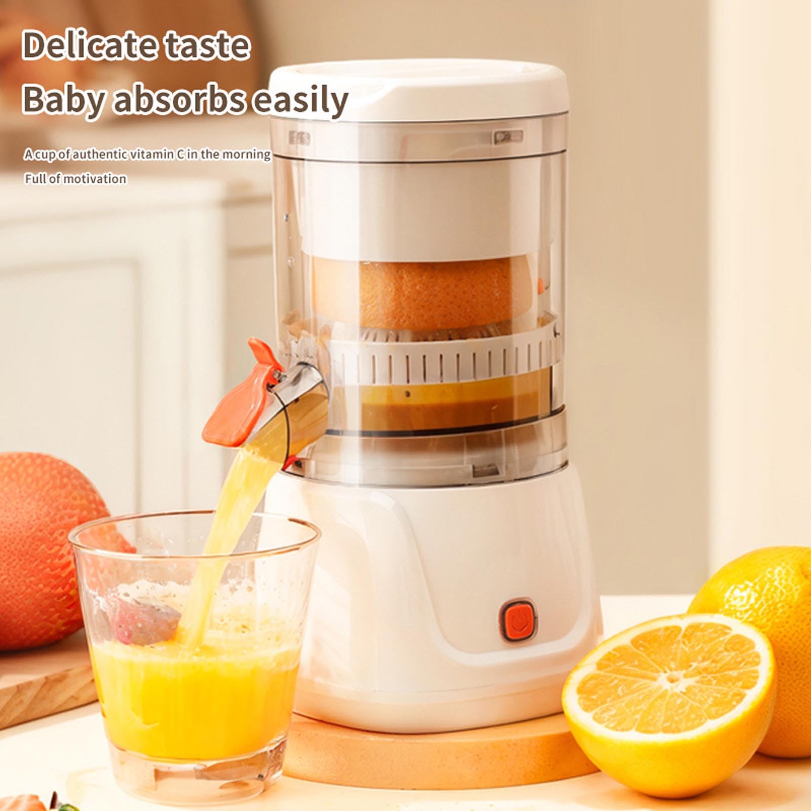 Electric Citrus Juicer, Cordless Rechargeable Automatic Juicer Machine, Orange Juicer Squeezer with Easy Pour Spout for Orange, Lemon, Grapefruit Juice, Easy to Clean