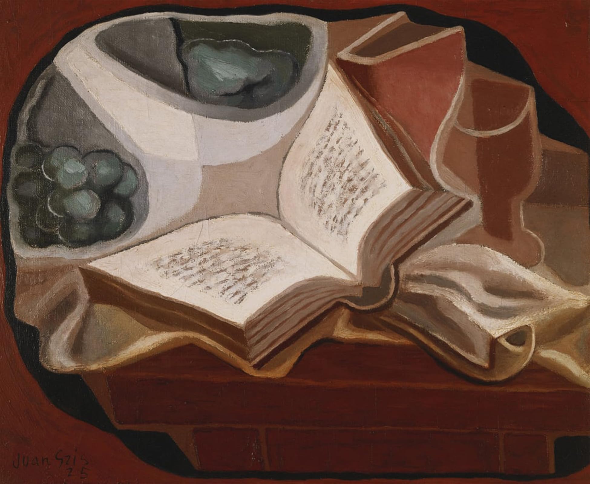 ARTXLXXBN Famous Painting Art Wall Decor Abstract Art Picture Book and Fruit Bowl Book and Fruit Bowl by Juan Gris Animal Pictures for Home Decor 60x90cm