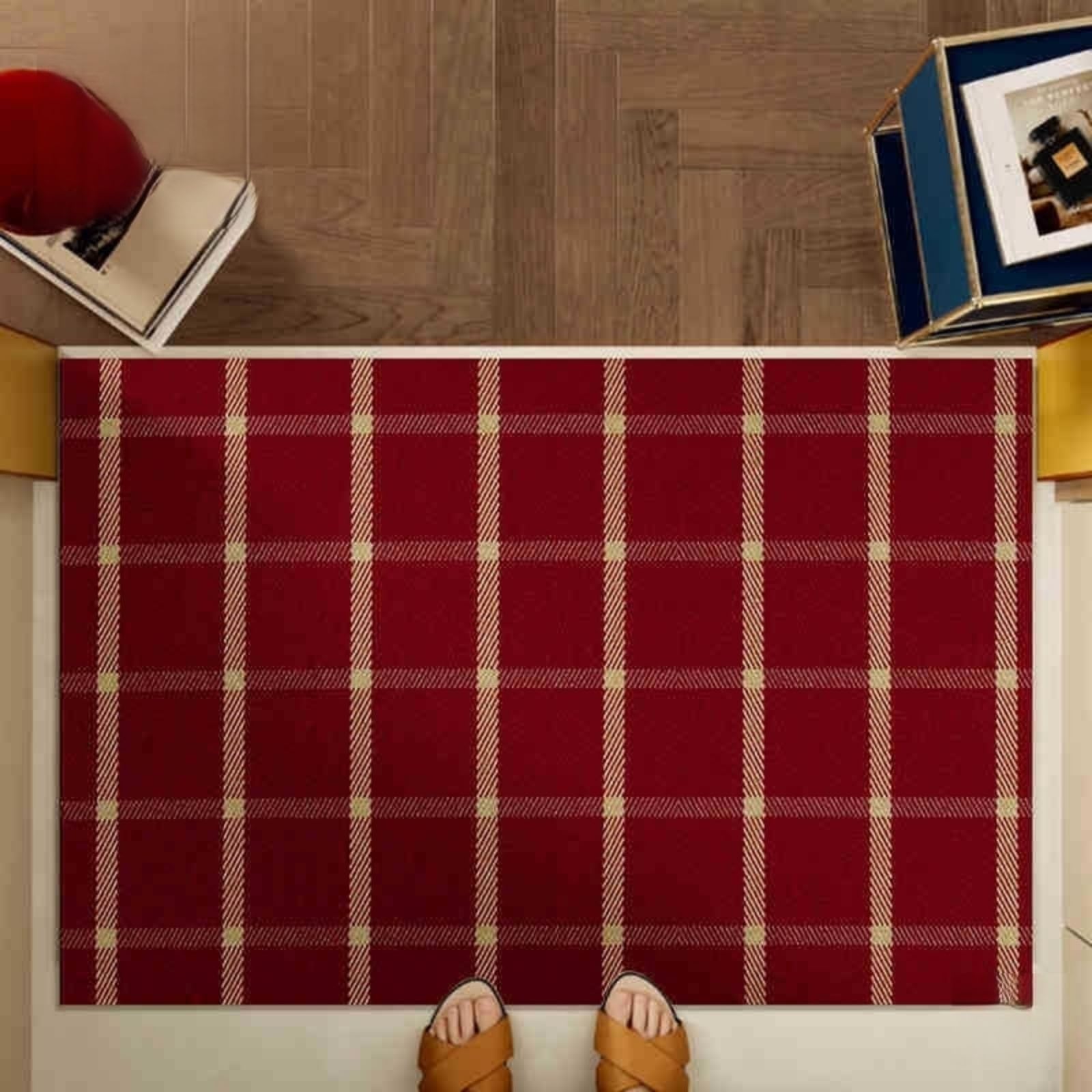 Tapis entrée intérieur en luffa PVC antidérapant et grand paillasson patio