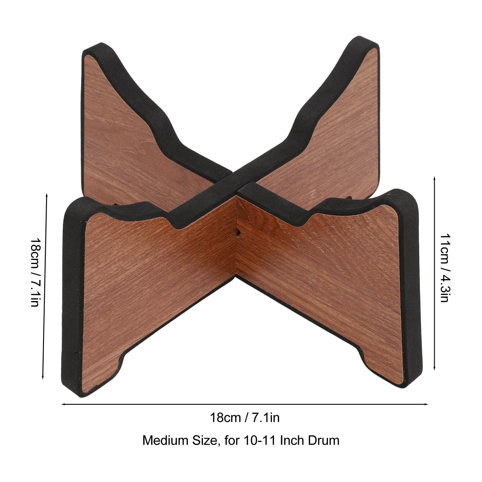 Uchwyt na Bęben Ręczny, Odpinany Eteryczny Stojak na perkusję Silikonowa Warstwa Izolacji Akustycznej Stojak Ekspozycyjny na Drewniane Bębny Uchwyt na (M 26x9,5x3,5 cm /