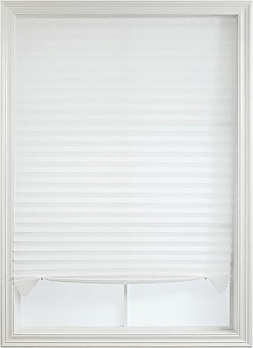 Cut-at-Home - Persiana plisada de tela celular 100% opaca sin cordones para el hogar, dormitorio, sala de estar, cocina, oficina, corte a tamaño,