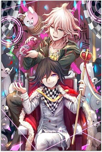 Póster de animación de anime, Kokichi Ouma y Nagito Komaeda, lienzo de pared para decoración de sala de estar, pósteres estéticos vintage e