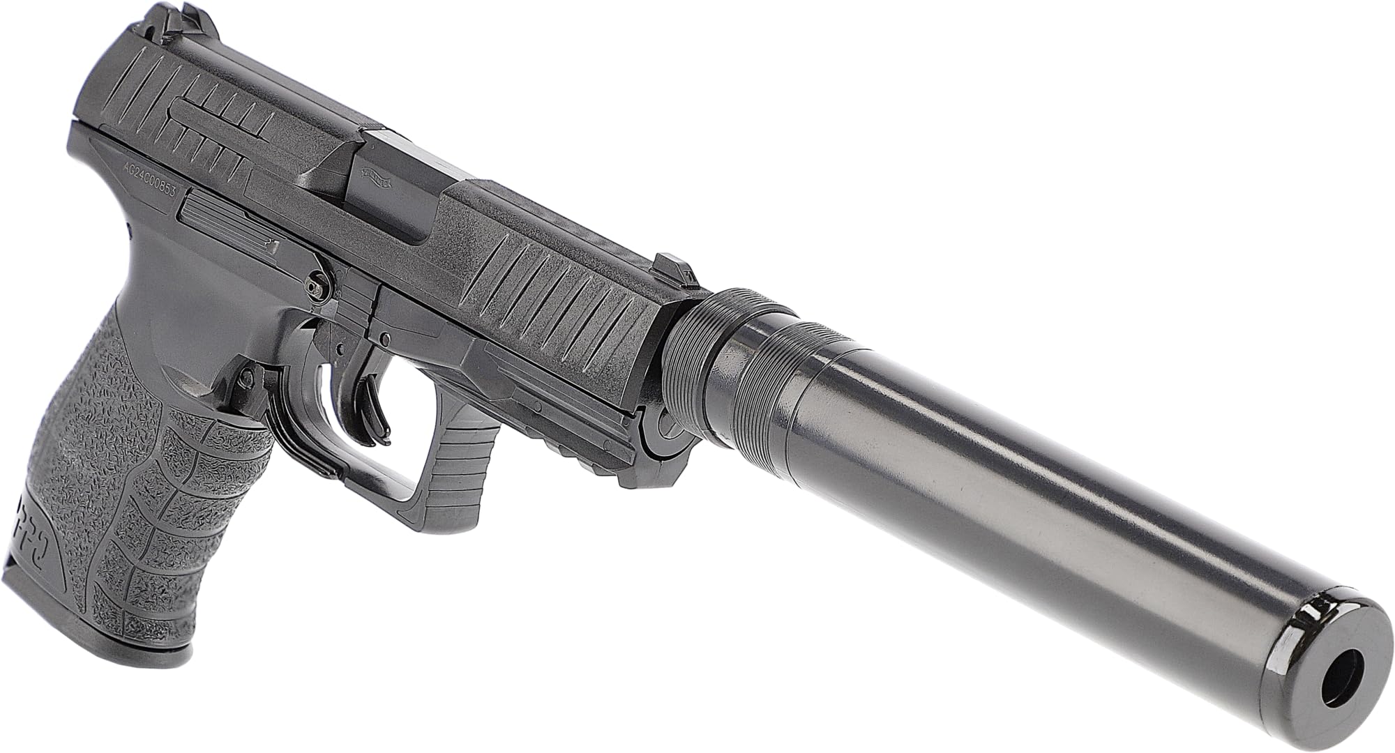 Umarex Walther PPQ Navy BK Spring + Chargeur supp. + Silencieux 0.5J Adulte Unisexe, Noir, Taille unique