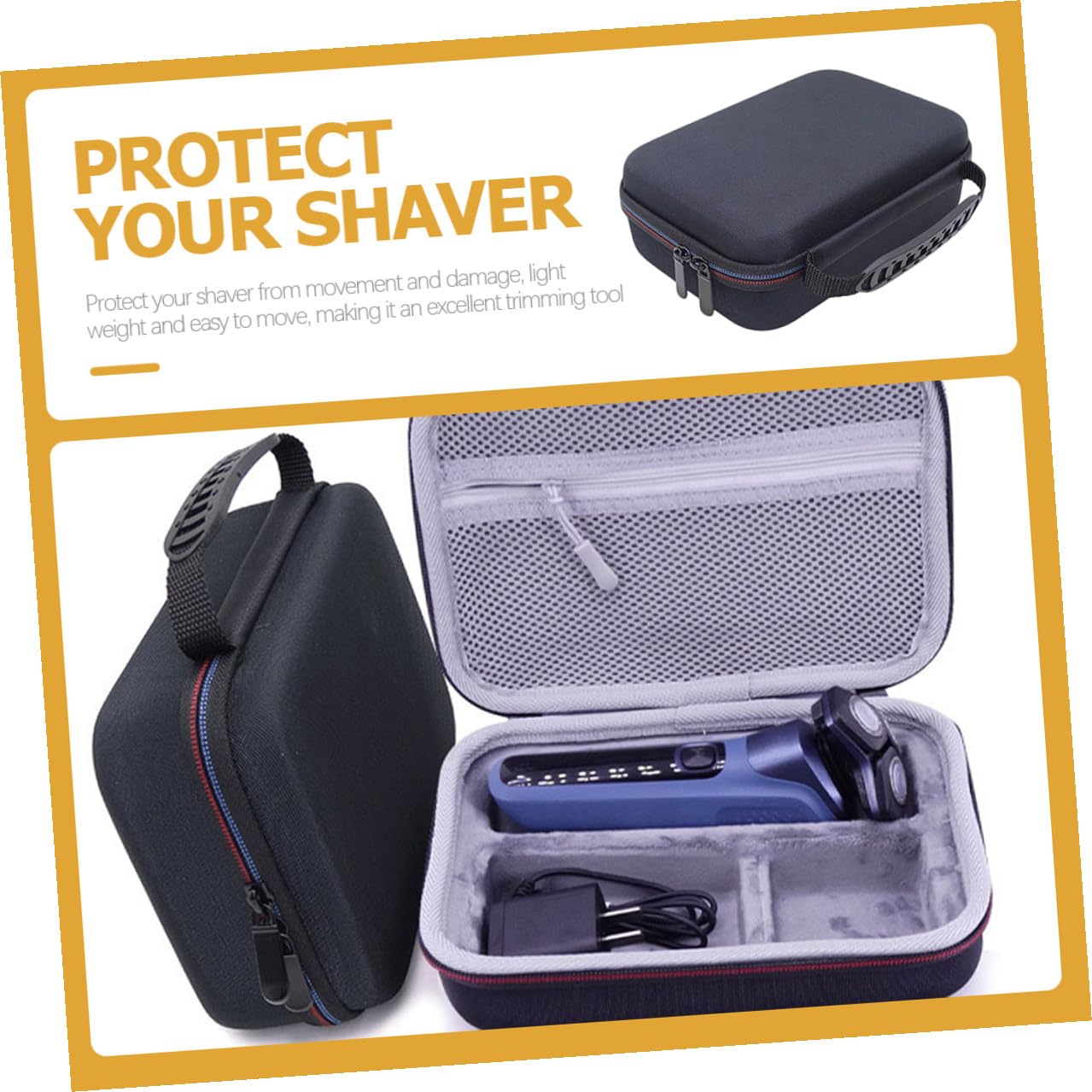 VILLCASE Étui de Rangement pour Rasoir Manuel en Eva Noir, Paquet à Trimmer Portable et Léger, Fête des Pères Voyages