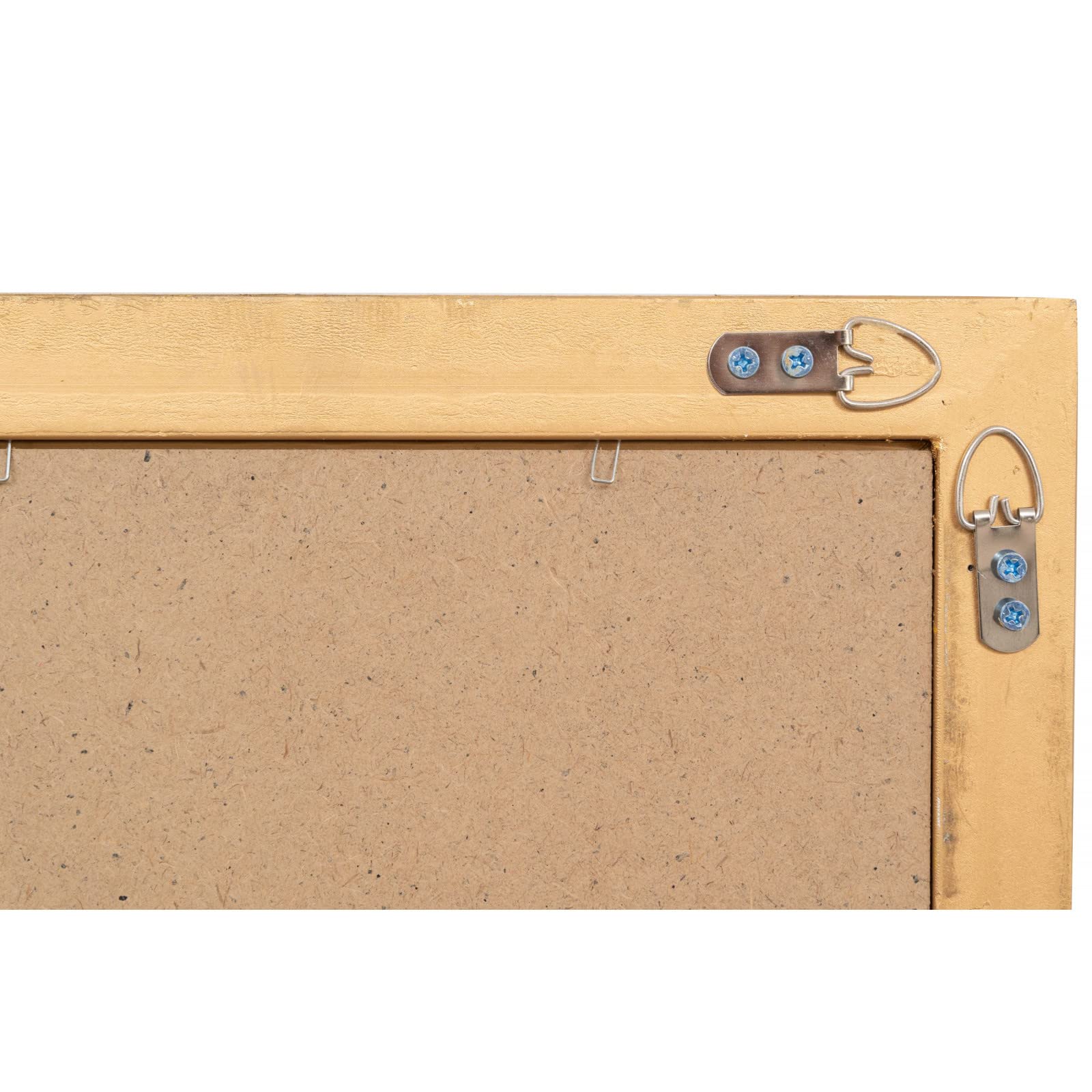Biscottini Espejo de Pared baño y Dormitorio 37x84x5 cm | Espejo Entrada de Pared con Ganchos | Espejo Dorado