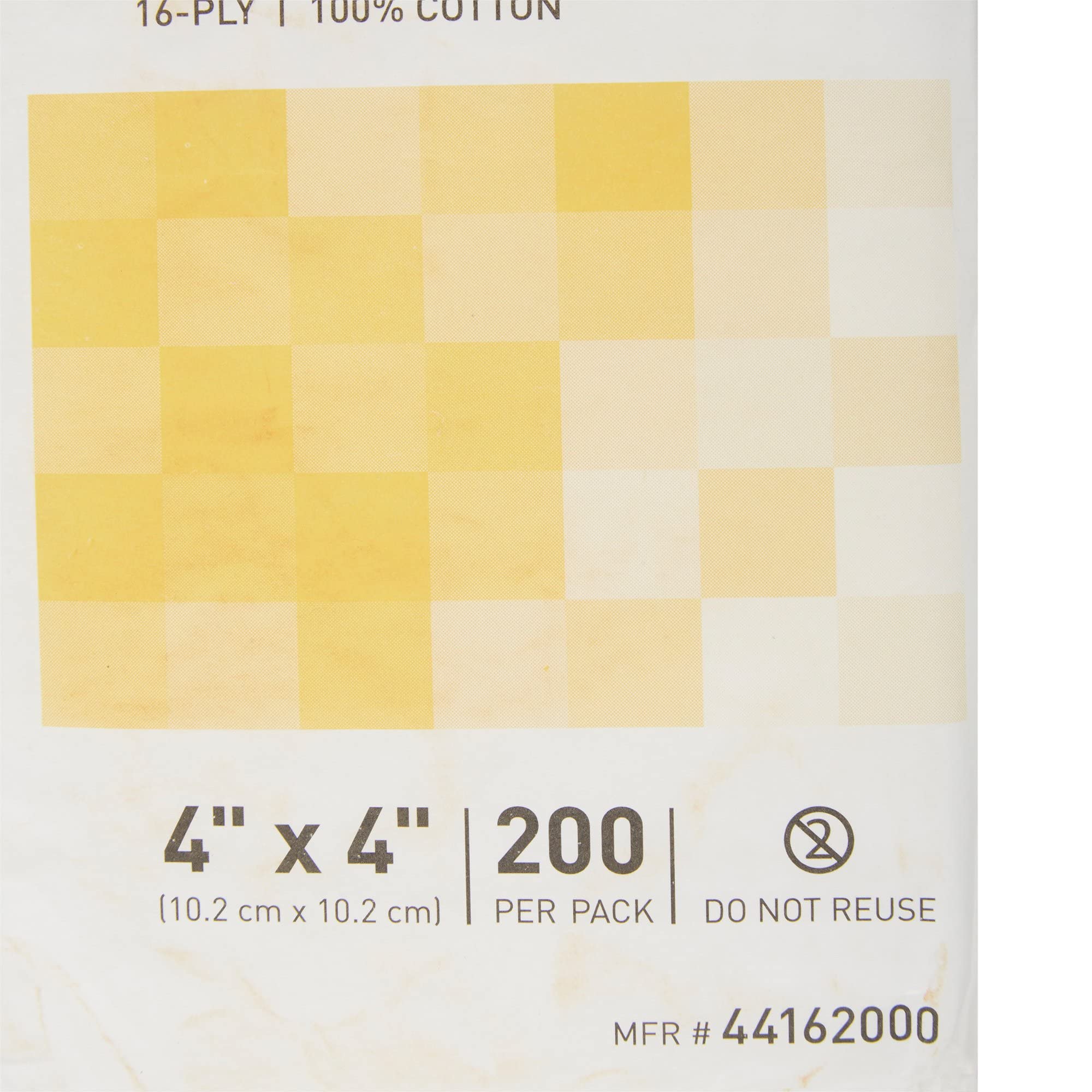 McKesson Esponjas de gasa tejida, 16 capas no estériles, 100% algodón, 4 x 4 pulgadas, 200 por paquete, 1 paquete