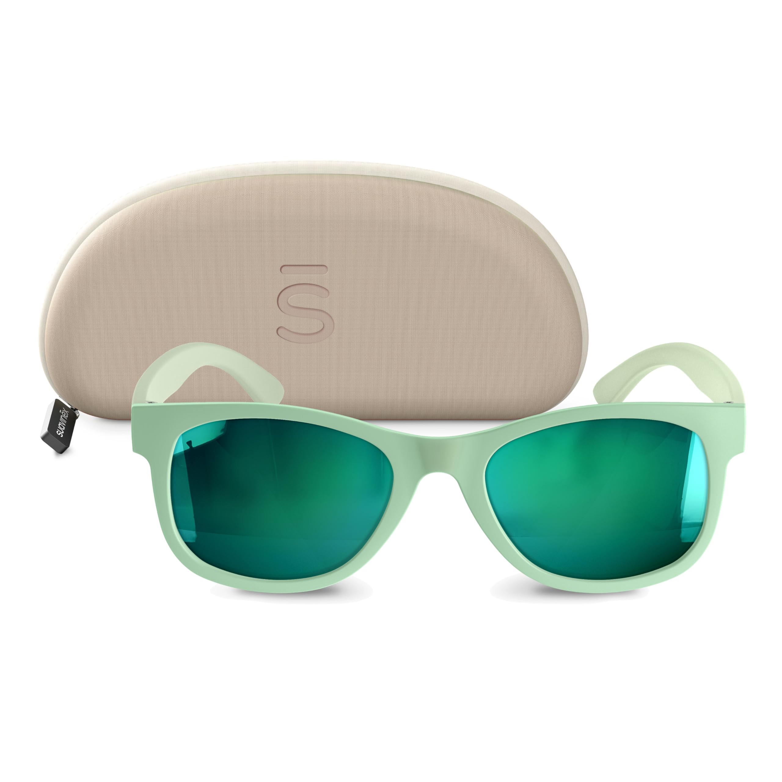 Suavinex, Lunettes de Soleil pour Enfants de 8 à 14 Ans, Polarisées, Filtre UV400, Protection 100% Contre les Rayons UVA et UVB, avec Étui Inclus, Flexibles et Légères, Carrées, Modèle 2026, Vert