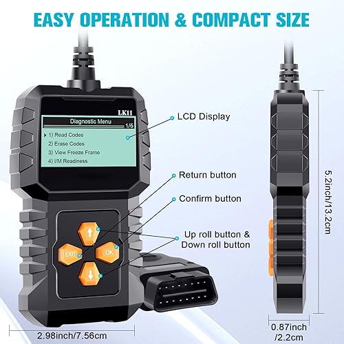Miniatura 7 de El escáner OBD2 facilita la configuración Plug-Play: código de error del motor de reinicio claro, lector de códigos profesional, herramientas de