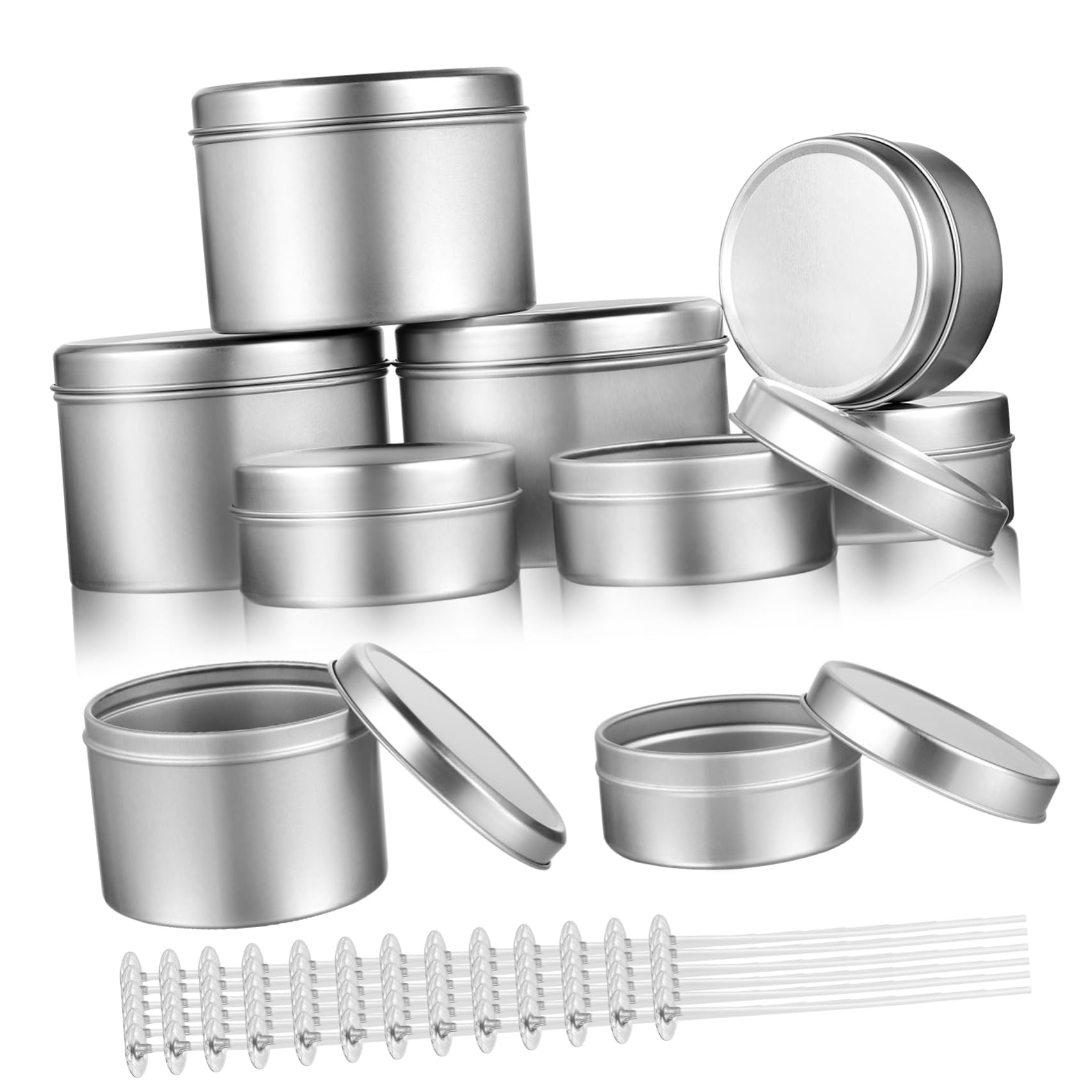 CORHAD Latas De Aluminio Para Velas Recipientes Vacíos Moldes Mechas De Algodón Para Diy