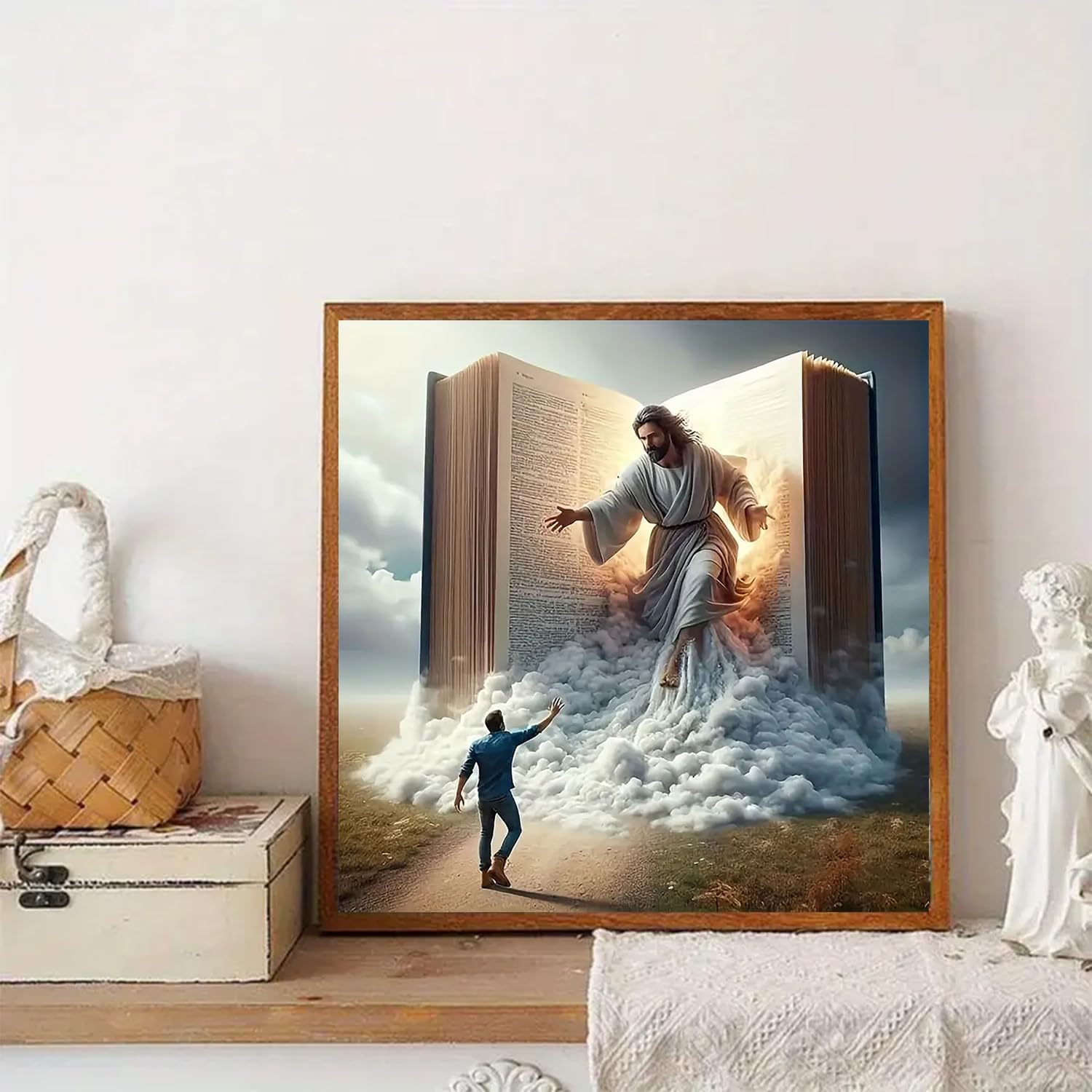 FOJ-60 Peinture En Diamant 5D Diy Jésus Christ Diamond Painting point de croix diamant Salon