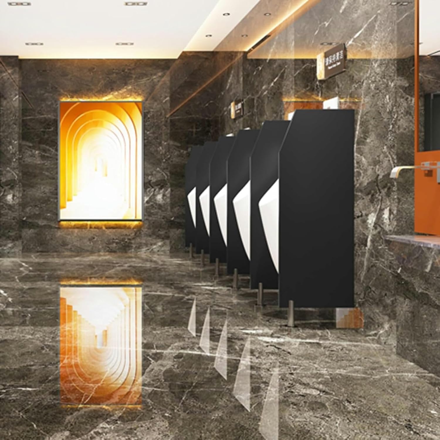 Urinal Screen Toilet Partition, Restroom Partitions, Urinal Partition Toilet Protection Screen Divider Partition, Floor-Standing Adult Urinal Baffle Hotel, for School/Bar