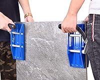 Vista 4 de Abrazaderas de transporte de piedra de doble mano, portadores de panel de granito, herramientas elevadoras para elevar encimeras de cuarzo losas