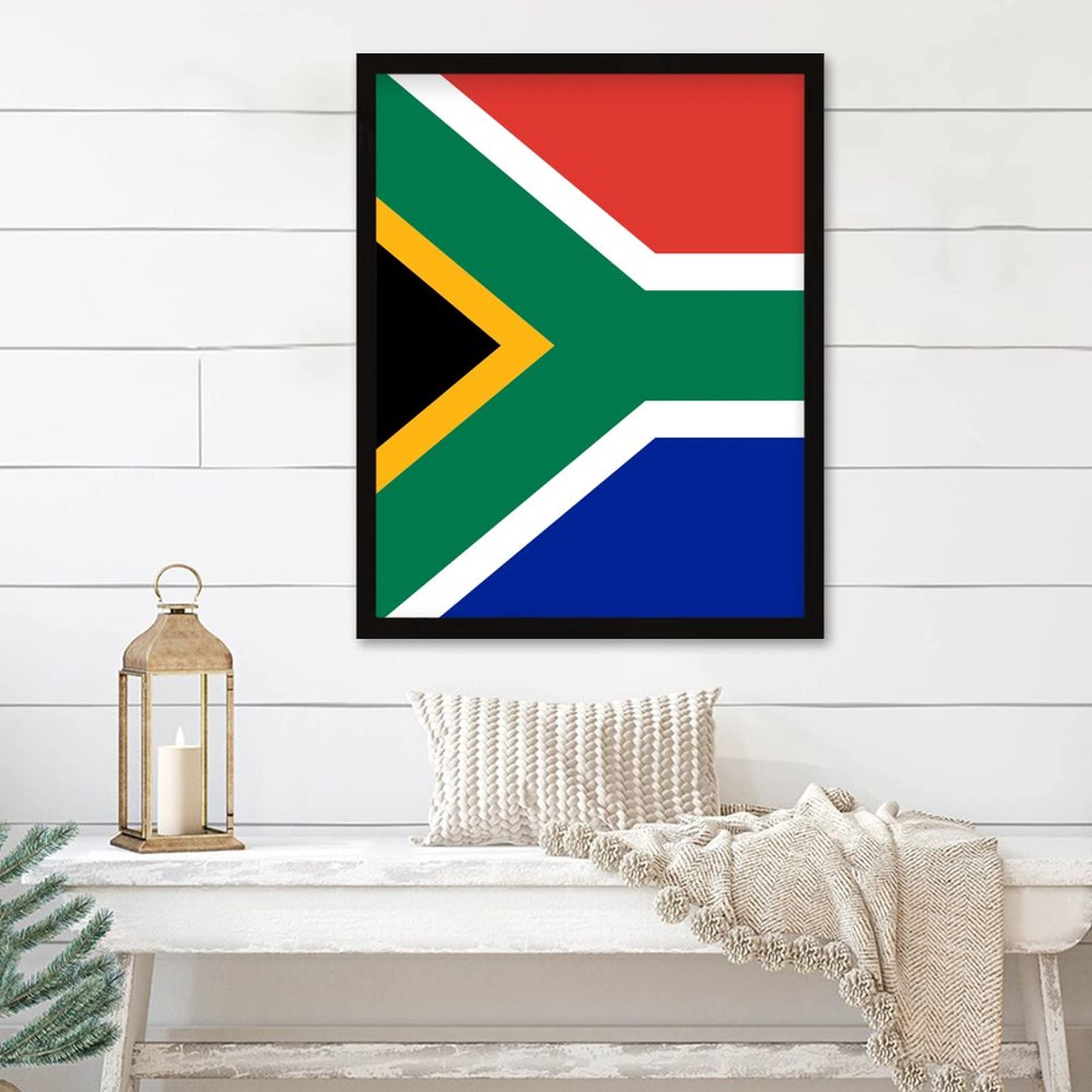 Tableau Afrique du Sud encadré pour salon, décoration murale rustique et épurée