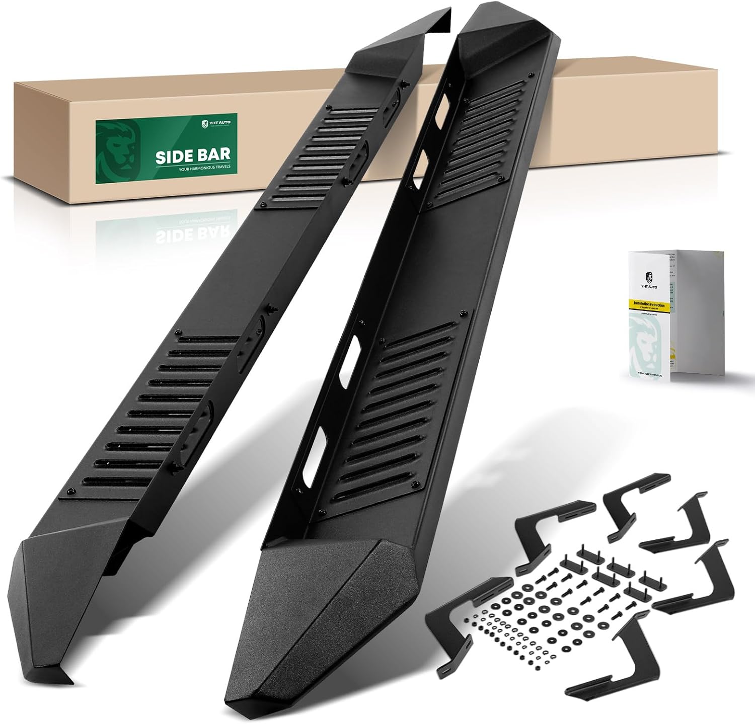 YHTAUTO 6.25 Inch Running Boards Fit Toyota Tundra 2007-2021 Crew Cab, Side Steps Carbon Steel Step Bars Off-Road Exterior Accessories