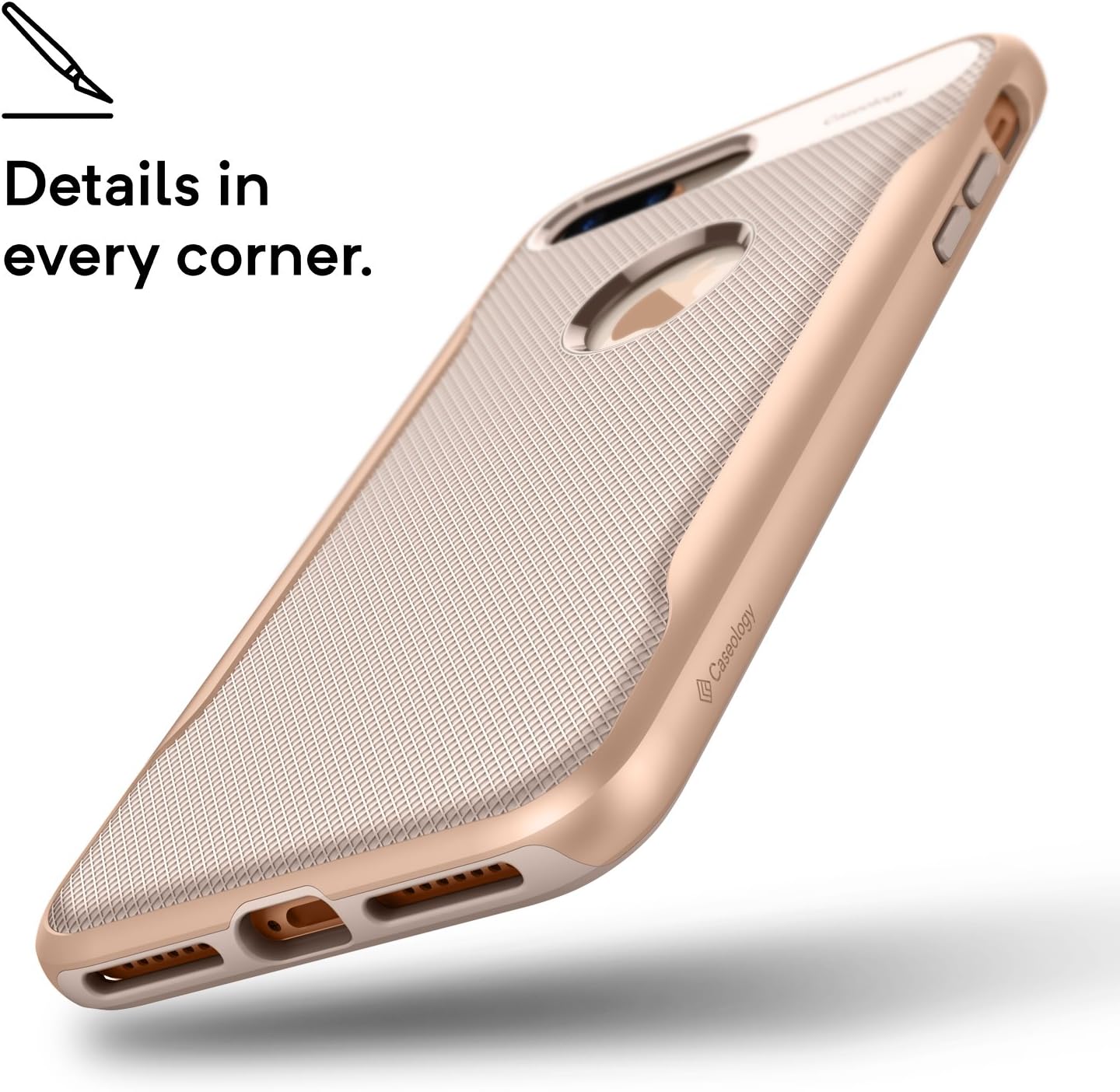 Caseology Apex 2 for Apple iPhone 8 Plus Case (2017) / for iPhone 7 Plus Case (2016) - Beige Gold