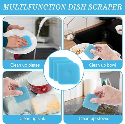Miniatura 3 de 8 piezas de rascador de platos de sartén, raspador de alimentos, raspadores antiarañazos, de nailon, antideslizantes, de alta resistencia al calor,
