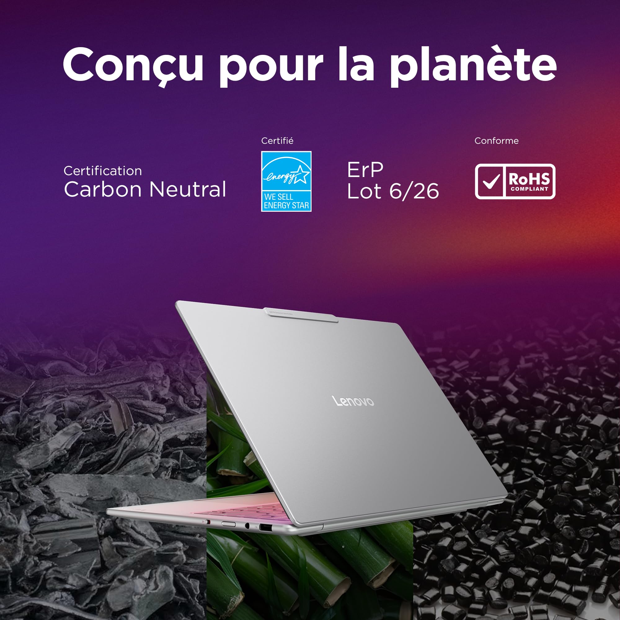 Lenovo Yoga Slim 7 14ILL10 - Ordinateur Portable 14'' OLED WUXGA Copilot+ (Intel Ultra 5 226V, RAM 16Go, SSD 512Go, Intel Arc Graphics 130V, Windows 11 Home) Clavier AZERTY Souris + écouteurs - Gris