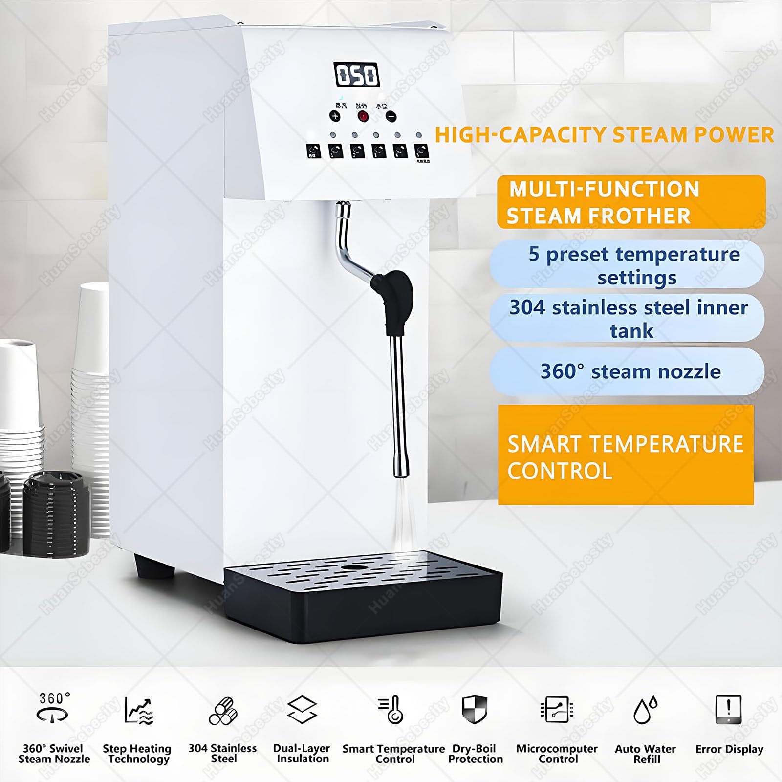 Komercyjny Wielofunkcyjny Spieniacz Do Mleka, 2500 W, Automatyczny Spieniacz Do Mleka Ze Stali Nierdzewnej, Do Espresso, Kawy, Herbaty, Kawiarni I Deserów