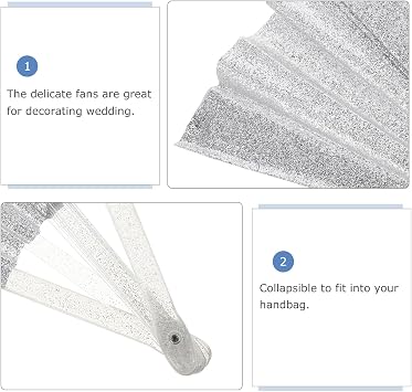 Folding Hand Fan Rave Frame Portable Fan for Dance Party Wedding Carnival Christmas Outdoor Use