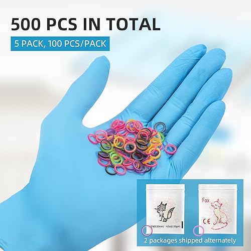 Miniatura 4 de Annhua Bandas elásticas de ortodoncia, 500 unidades (3.5 onzas, 1/4 pulgadas), bandas de tracción de goma dental, bandas para huecos dentales, aseo