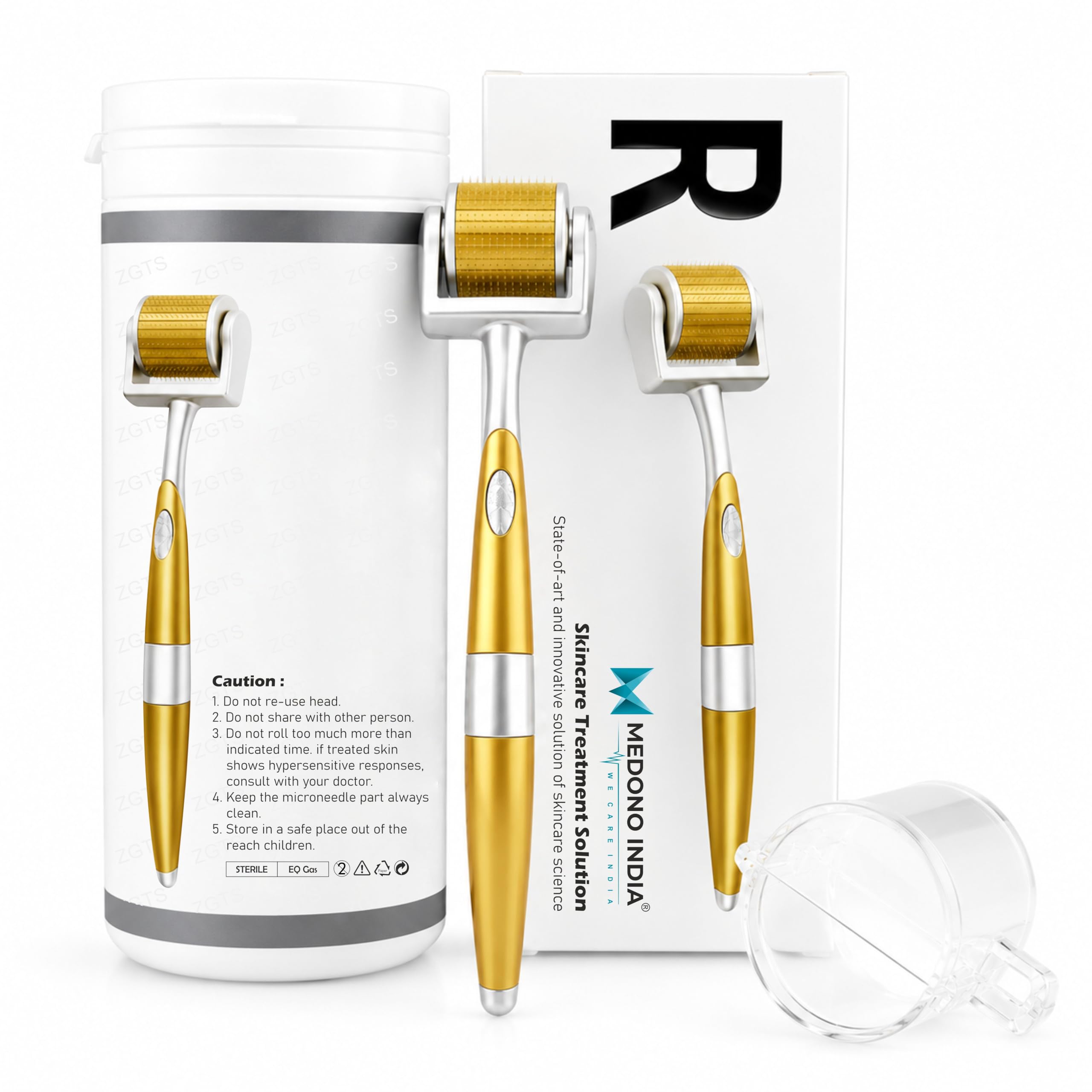 Professional Gold Plated Derma Roller (1.5MM) | 192 Titanium Alloy Micro Needles | Premium Microneedle Roller for Face, Beard & Scalp Care | Ergonomic Handle-image-42