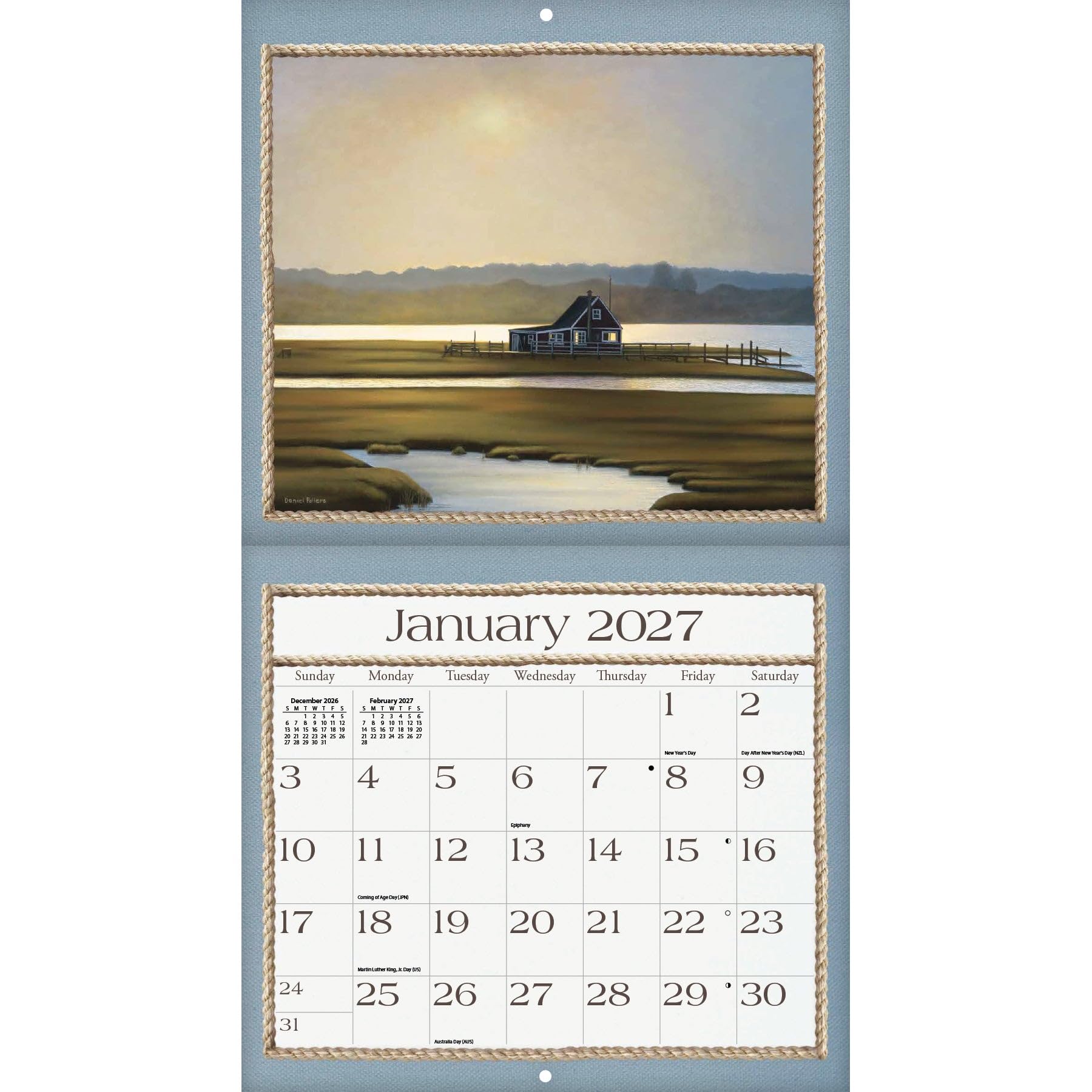 Calendario da parete grande 2027 Seaside