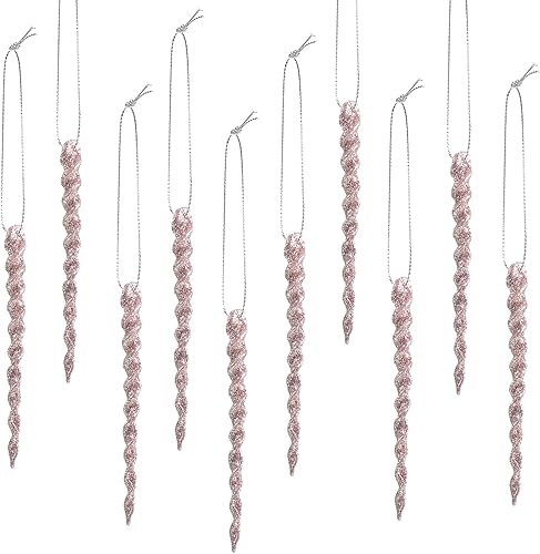 30 piezas de carámbanos de plástico torcidos de plástico para decoración de carámbanos de Navidad, árbol de Navidad y vacaciones, fiesta de Navidad,