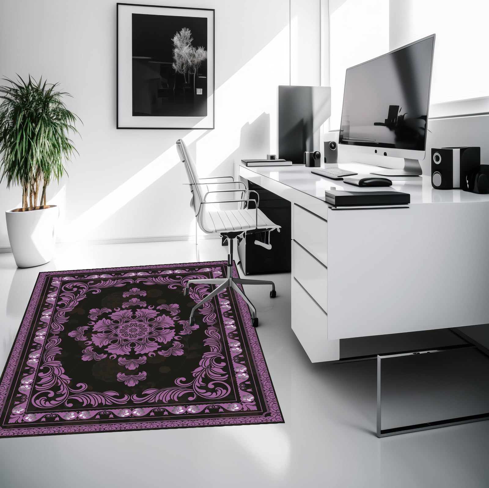 Bürostuhlmatte, Stuhlmatte für Hartholzboden, Schreibtisch-Bodenmatte für Bürostuhl, Computerstuhl, Computer-Gaming-Stuhlmatte (lila, 121,9 x 152,4 cm)