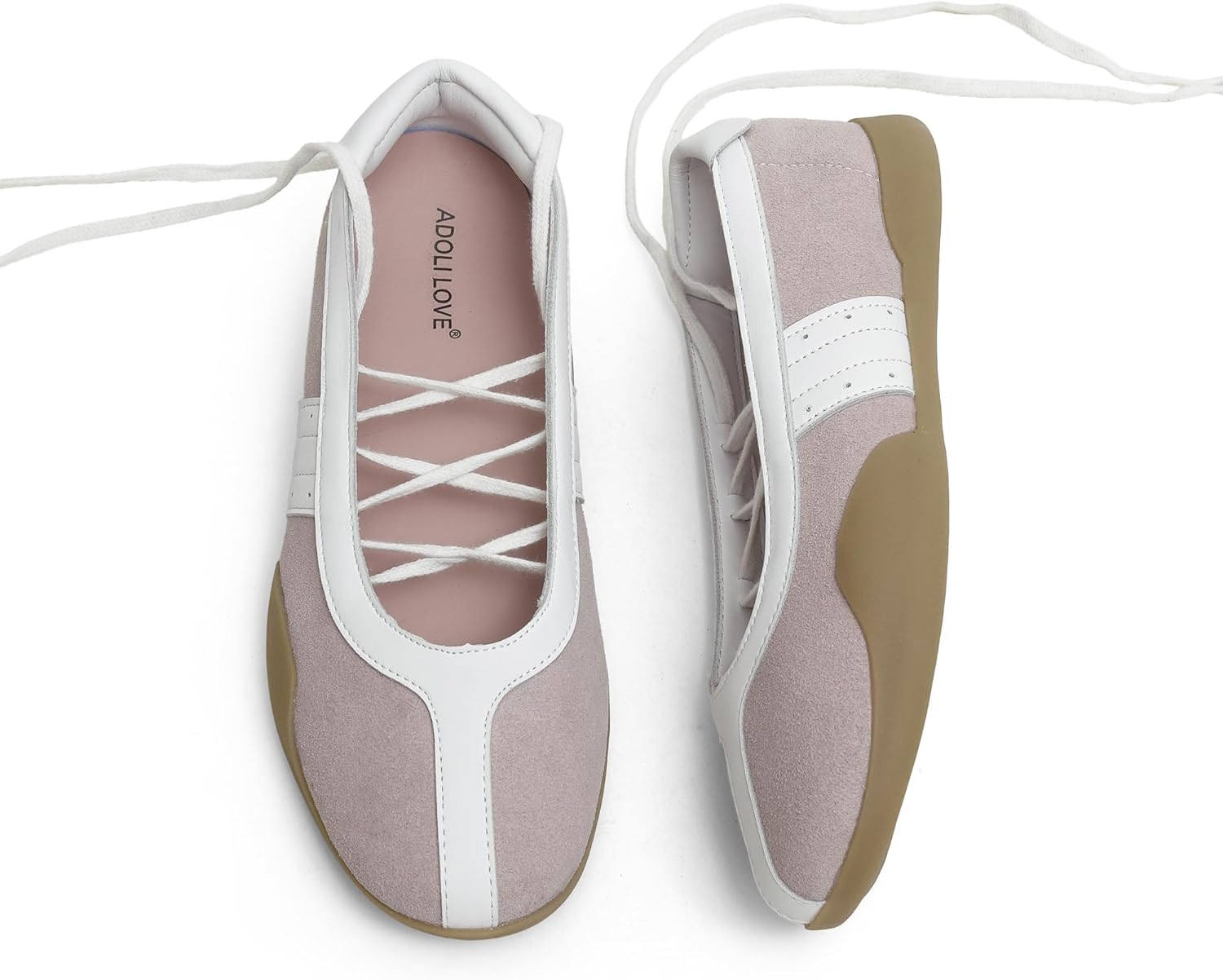 Women’s Sneaker Flats Lace Up Mary Jane Style Tennis Shoes Comfortable Ballet Inspired Casual Shoes for Walking