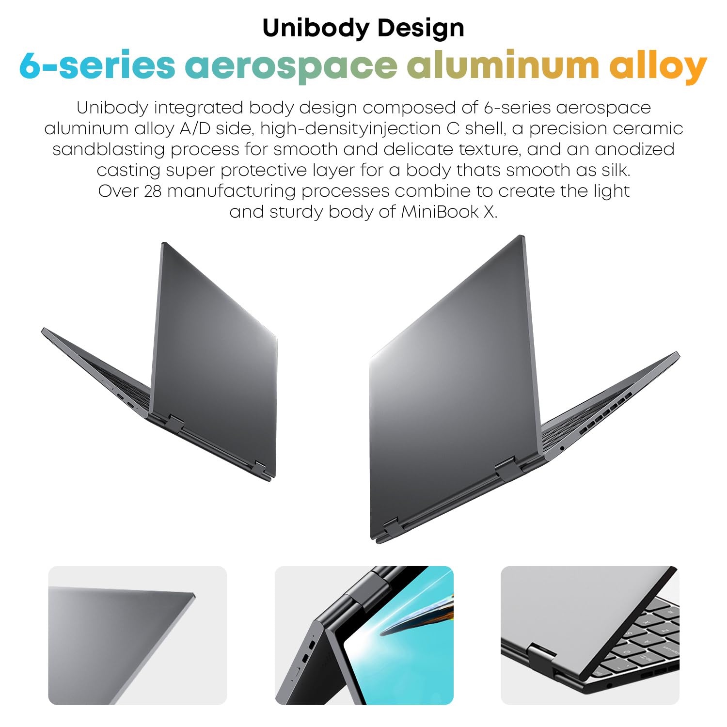 CHUWI laptop 2 in 1 da 10,51 pollici, Intel N150, 16 GB RAM 512 GB SSD, mini laptop Windows 11, FHD 1920 * 1200 IPS touchscreen, tastiera retroilluminata, WiFi 6, BT5.2, ventola, PC tascabile per