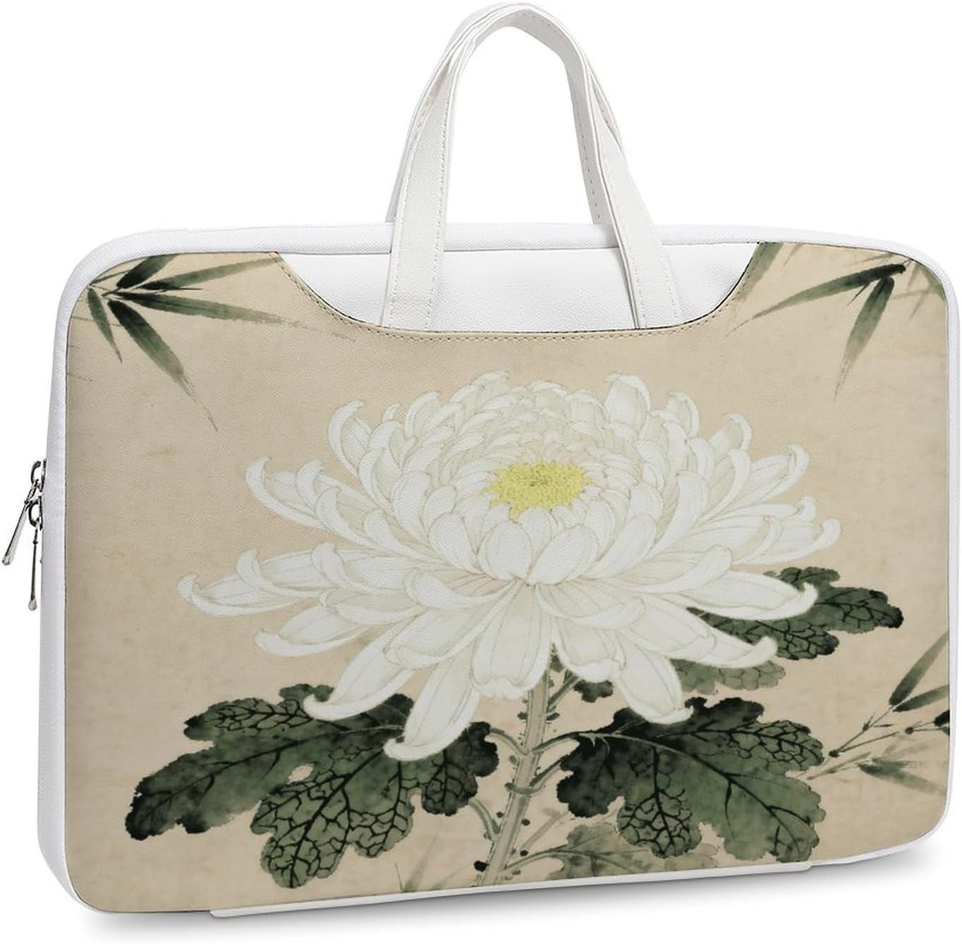 Juhua 42x30.5cm White-style Laptop Bag Leather Tablet Computer Briefcase Large Capacity Work Business Tote Bags for Office