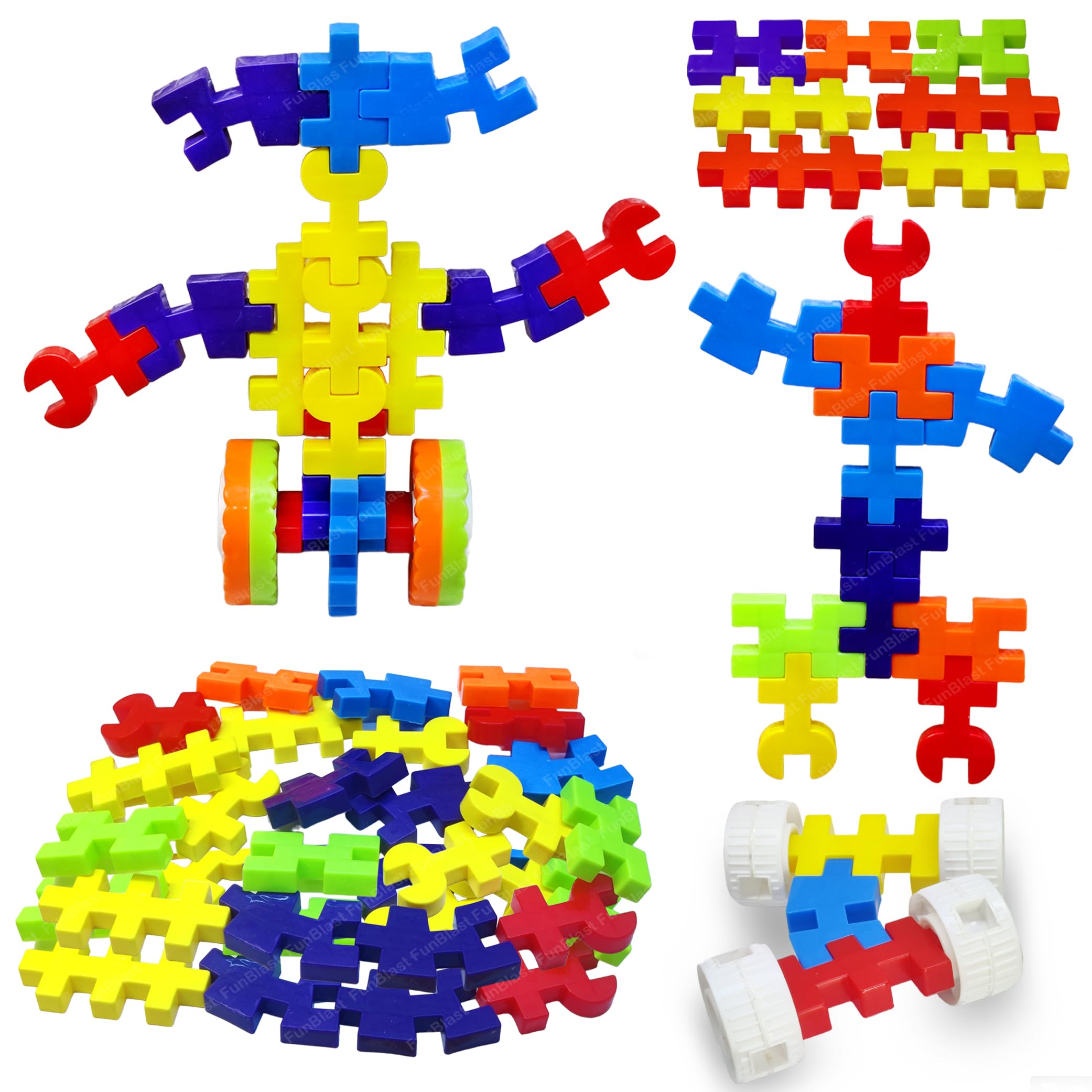 FunBlast Building Blocks for Kids - DIY Building Blocks Toys & Game for Kids, Learning Puzzle Toys for 3+ Years Kids, Boys, Girls, Bricks Toys for Kids (80 Pcs; Multicolor) (B096V6RL89) Amazon Price History, Amazon Price Tracker