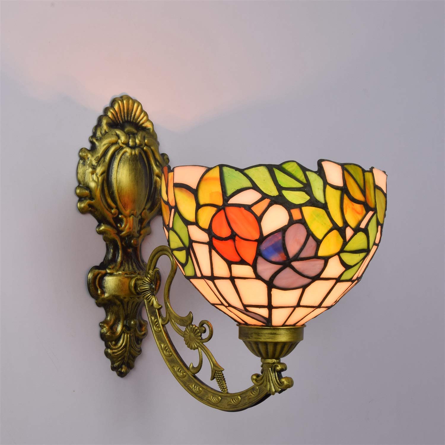 lámparas de pared, Vidrieras británica espejo moderno faros faros de jardín lámpara de pared lámpara pasillo mañana gloria de una cabeza de vidrio lámpara de pared lámpara de decoración luz de pared
