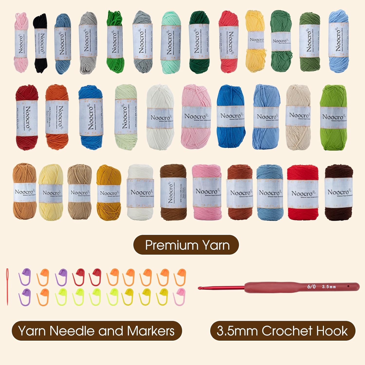 Noocroかぎ針編みキット 上級者または中級者向け DIY ピクセルスローブランケット ステップバイステップのチュートリアルビデオ