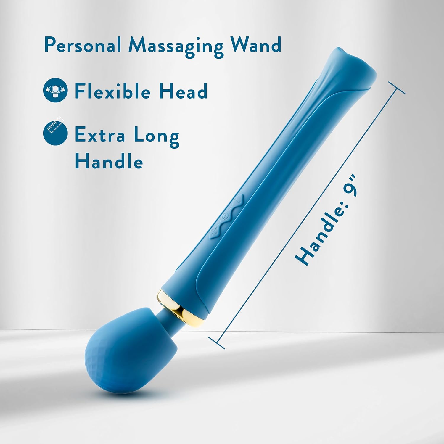 Blush Dianna 12.25" Full Body Personal Massager, 20 Powerful Vibration Modes, Flexible Round Head Silicone Wand for Neck, Nipple, Vaginal Pleasure, IPX7, Women Men Couples Adult Sex Toys- Queens Teal