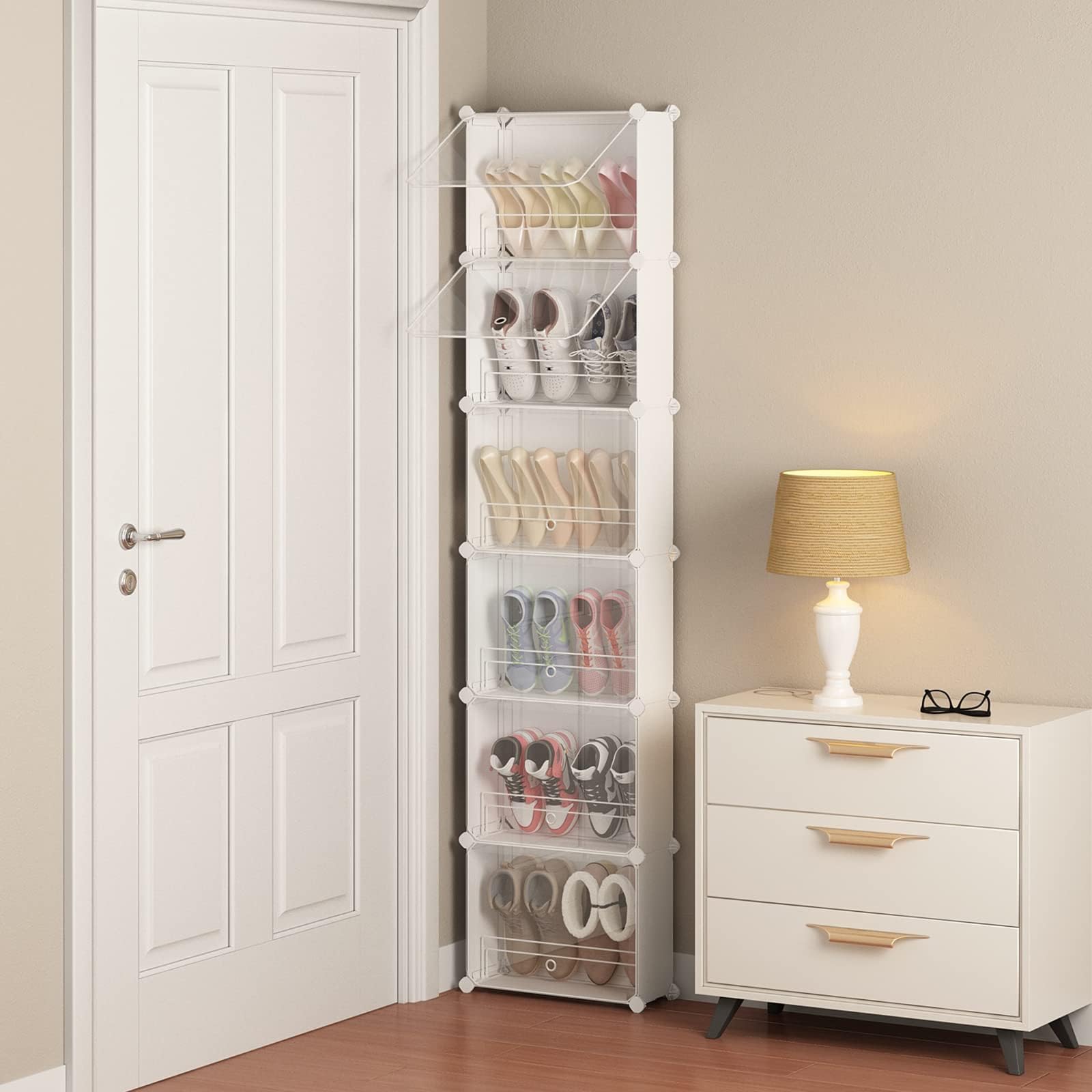 Shoe Storage Solutions Small Closet DIY Slanted Shoe Shelves For