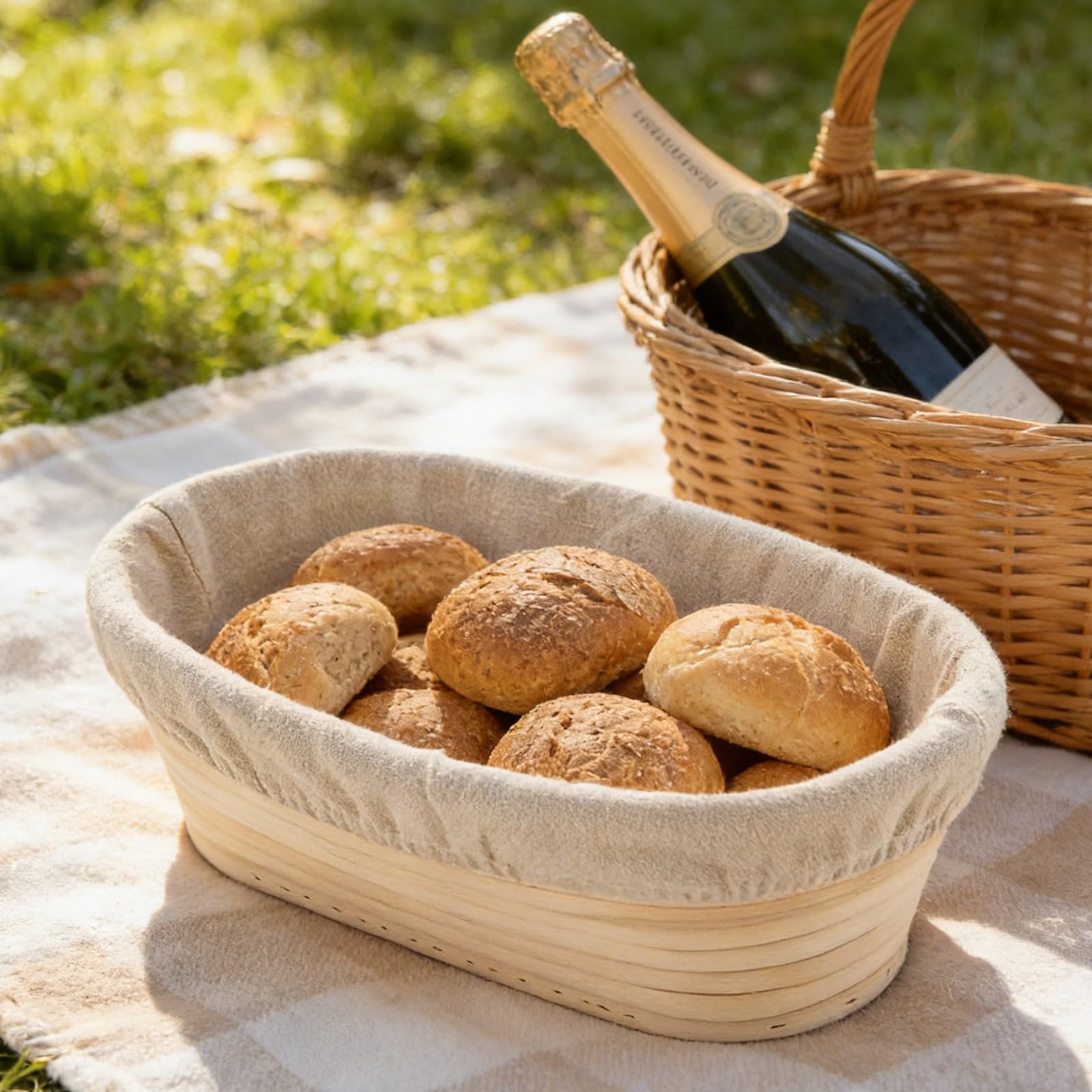 Ovale Brotgärhalter mit Leineneinlagen für Sauerteig-Backen, perfekte Form und Textur, 2 Stück