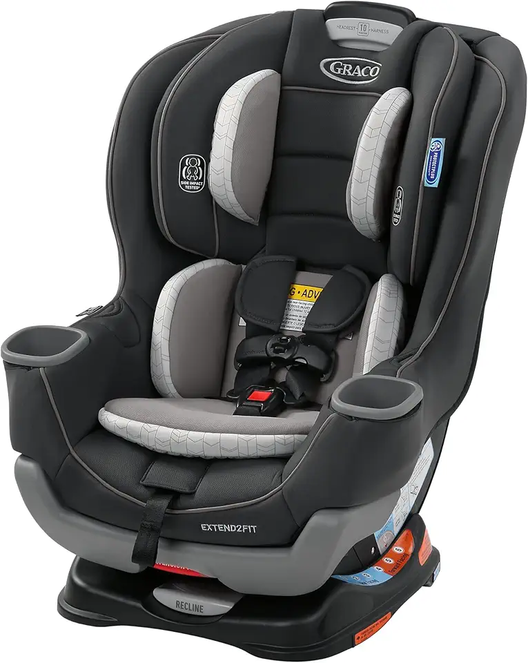 Graco Extend2Fit Convertible Car Seat, Rear-Facing and Forward-Facing, Extended Rear-Facing Seat Option, Redmond, Ideal for Newborns, Infants, and Toddlers