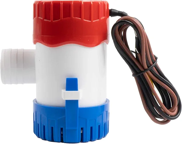 Sanuke 1100gph Bilge Pump Electric 12V Submersible Marine Water Pump Accessories Marin Boat, Non- Automatic Bilge Pump for Boats, Ponds, Pools, Spas Silent, Boat Caravan RV, Low Noise