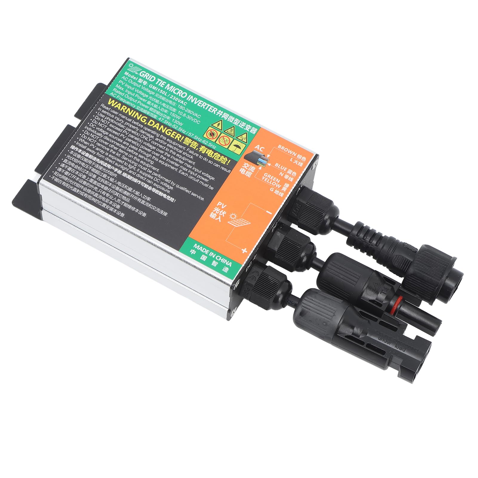 Microinversor de 150W, Onda Sinusoidal Resistente Al Agua de para Generación de Energía Solar de Aleación de Aluminio para el Hogar