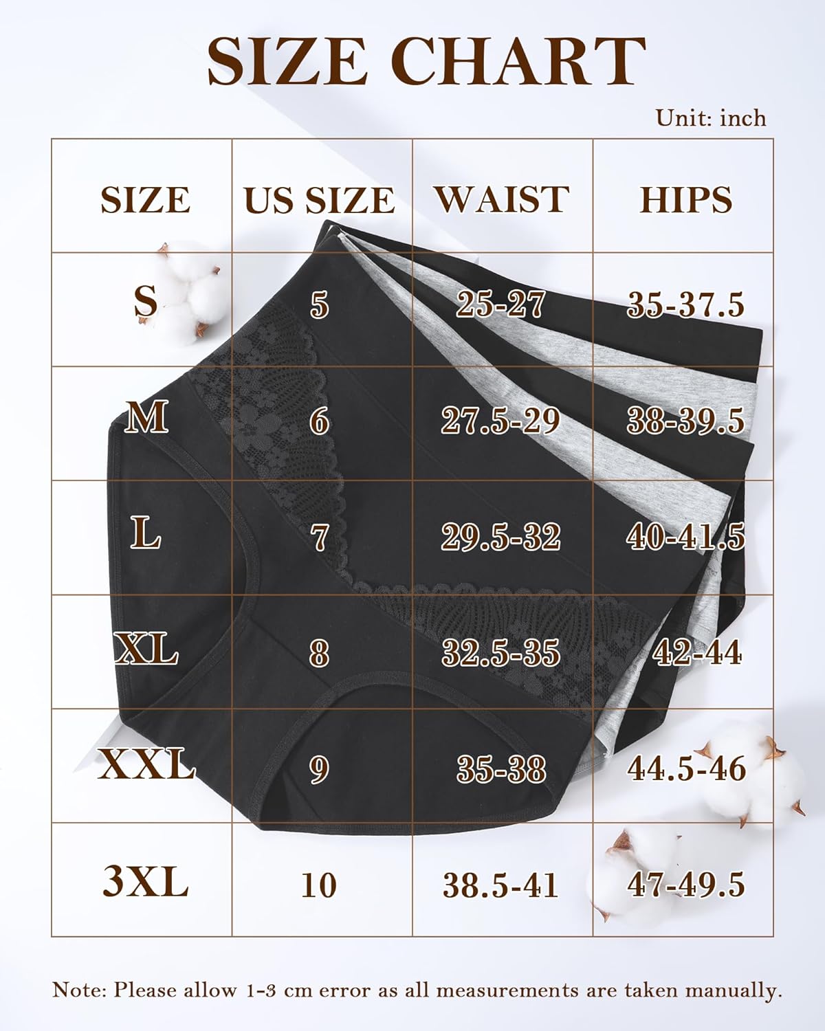 Women's Cotton Underwear Slight Tummy Control High Waisted Postpartum Panties Ladies Soft Full Coverage Briefs 5 Pack - Image 8