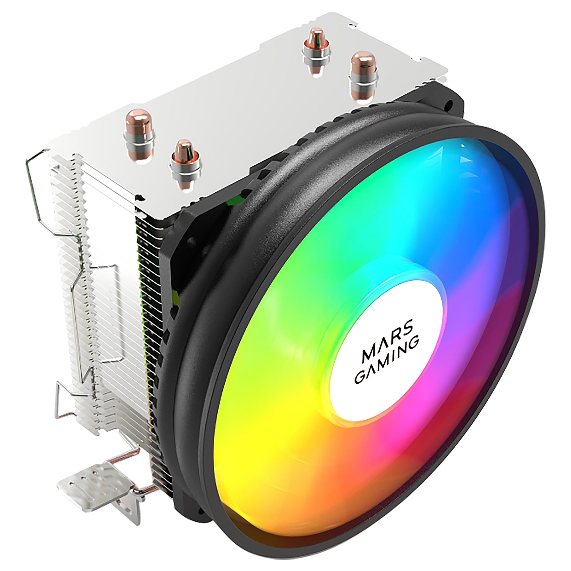 Mars Gaming MCPUARGB, Disipador CPU 130W TDP, 2x Heatpipes HCT, Ventilador 90mm Auto CHROMA RGB, Silencioso PWM, Multisocket Intel y AMD - 2