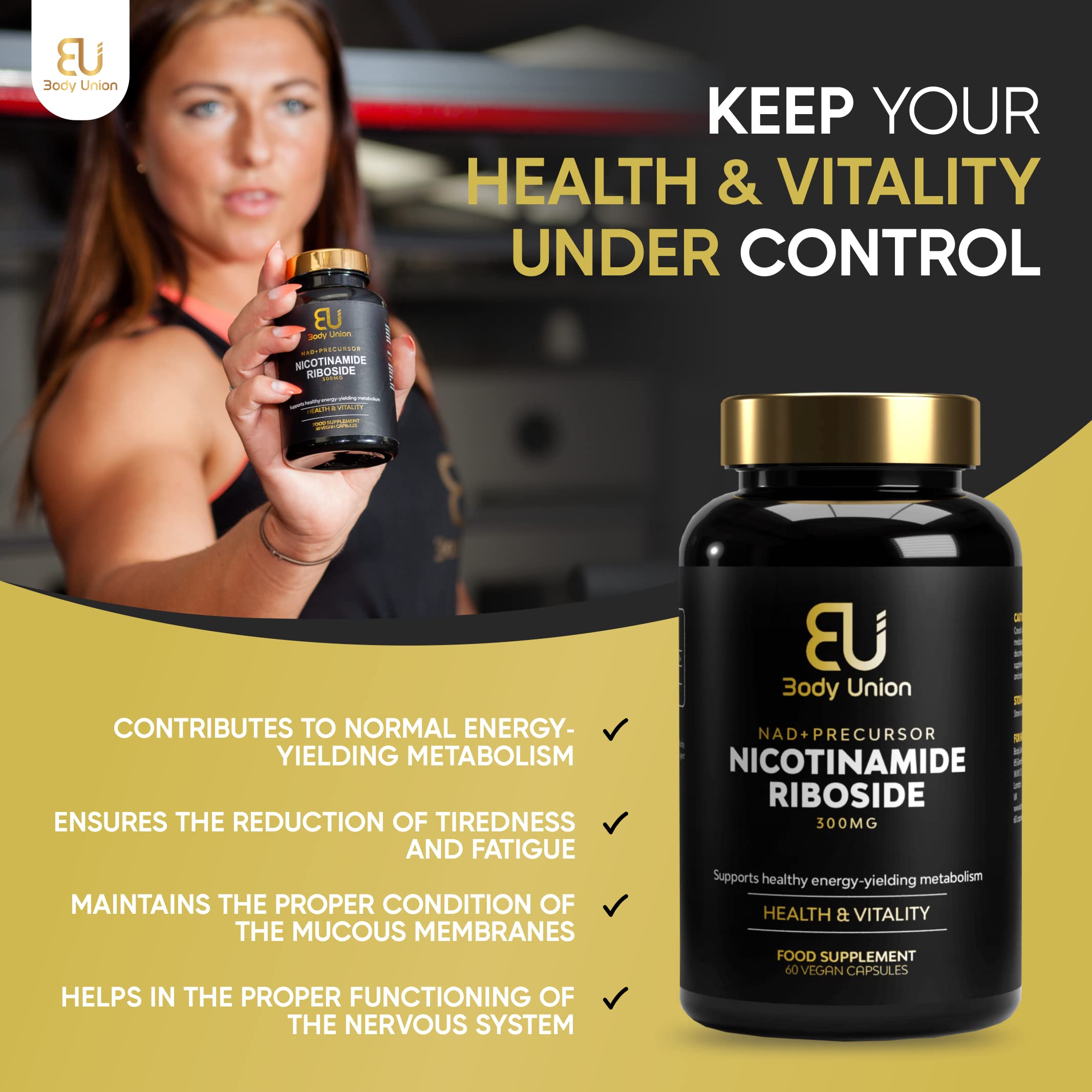 Unio Body Body Union Nicotinamide Riboside Supplement 300mg Niacin Antioxidant ...