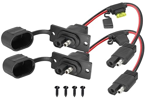 Cable adaptador de puerto lateral de salida de corriente SAE de 12 AWG con fusible de 20 A, SAE resistente a la intemperie, cable conector de