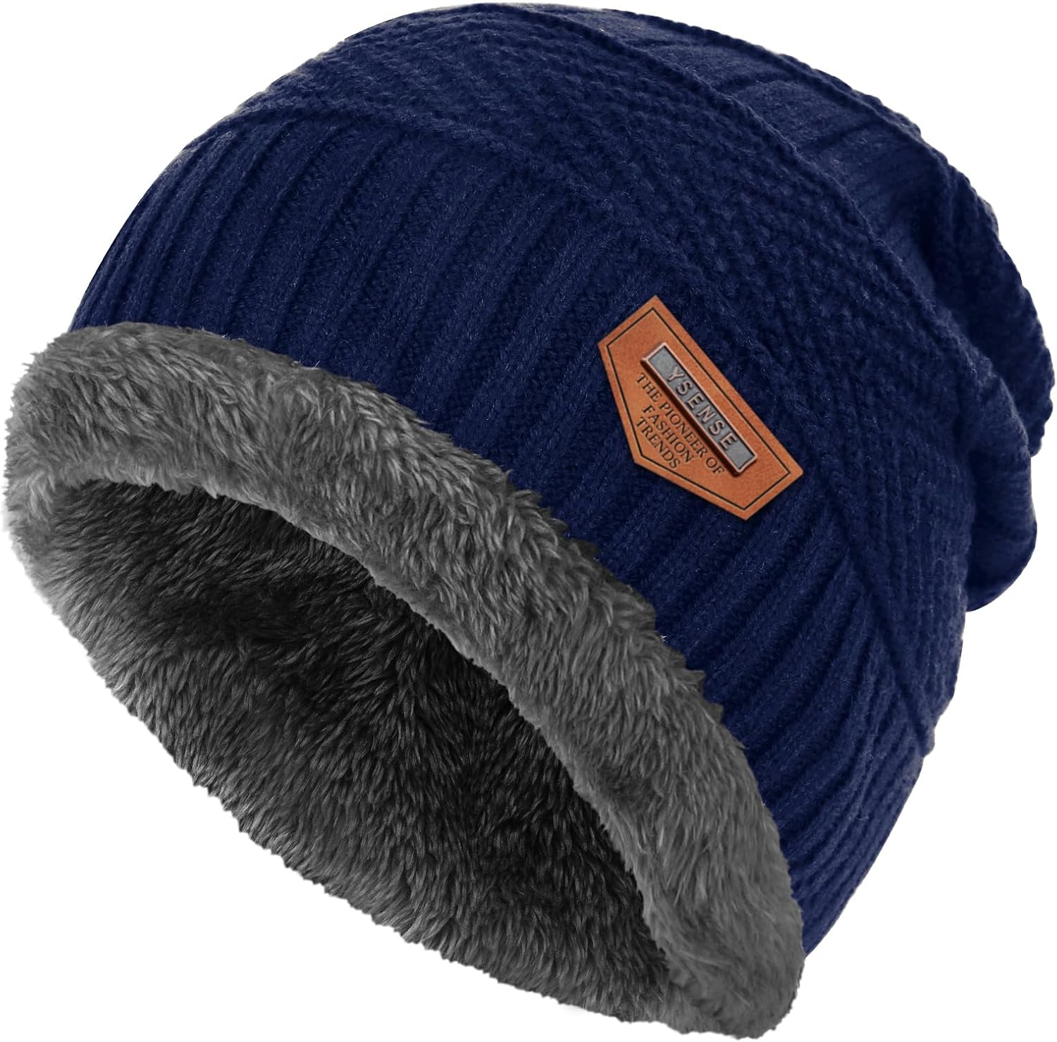 YSense Mens Winter Hats Warm Slouchy Beanie Oversized Baggy Hat Fleece Lined Knit Skull Cap