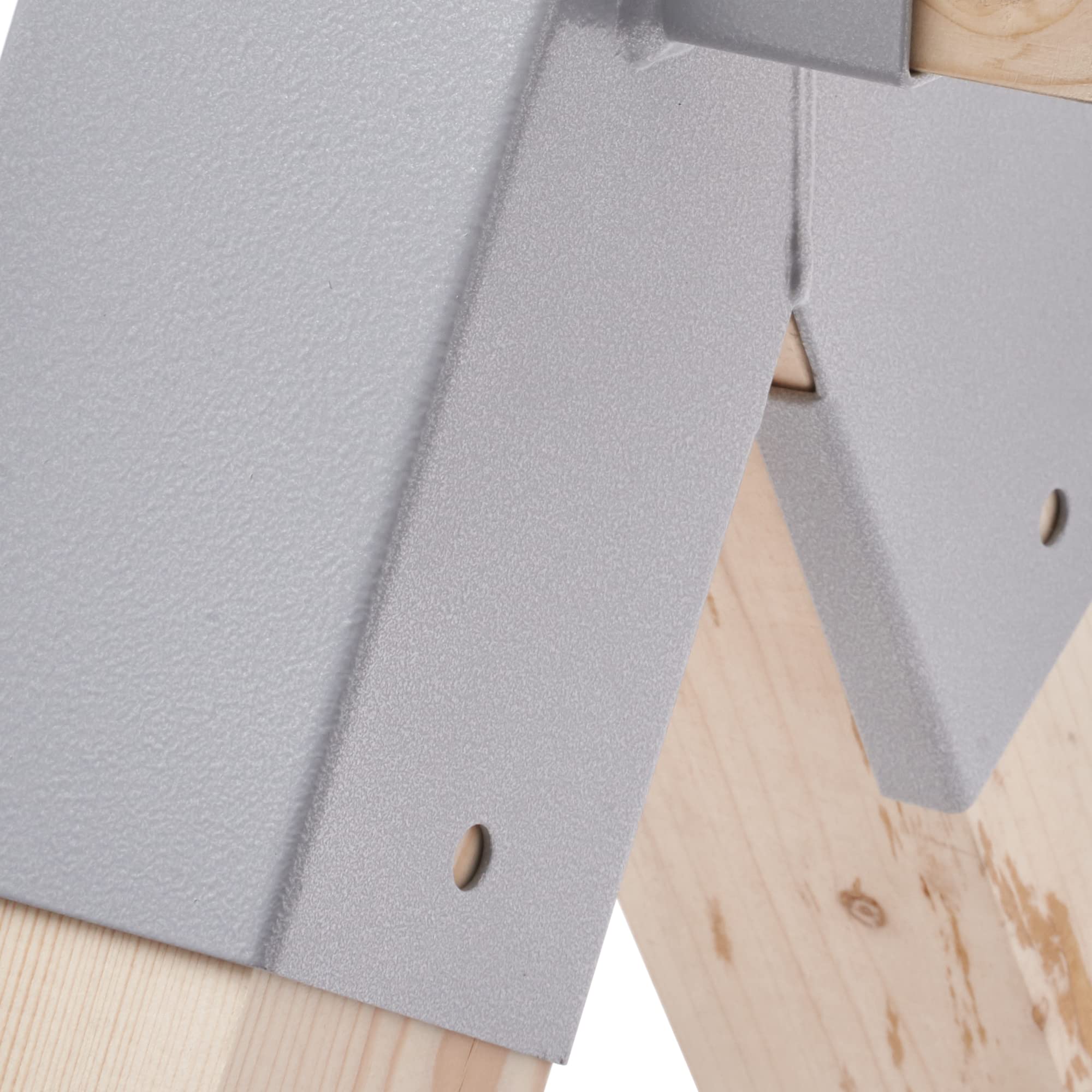 TRIBECCO® Czworokątny łącznik huśtawki 90/90 mm, 90° (90° szary), z malowanej proszkowo blachy stalowej do huśtawek ogrodowych, stabilny trójkąt w kształcie litery A, z otworami montażowymi Ø 10 mm