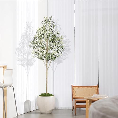 FEELEAD 7FT Olive Trees Artificial Indoor – Faux Tree 7