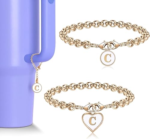 Initial A-Z Charm Accessories For Stanley Cup, Personalized Accessories for Stanley Tumbler Cup Identification Handle Letter Charms, 2pcs