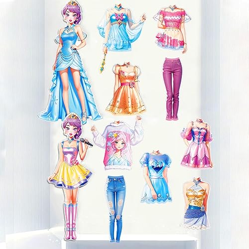 Miniatura 5 de Juego de muñeca de papel de princesa magnética para disfrazarse, juguetes de viaje, actividades en automóvil, viajes por carretera, rompecabezas de